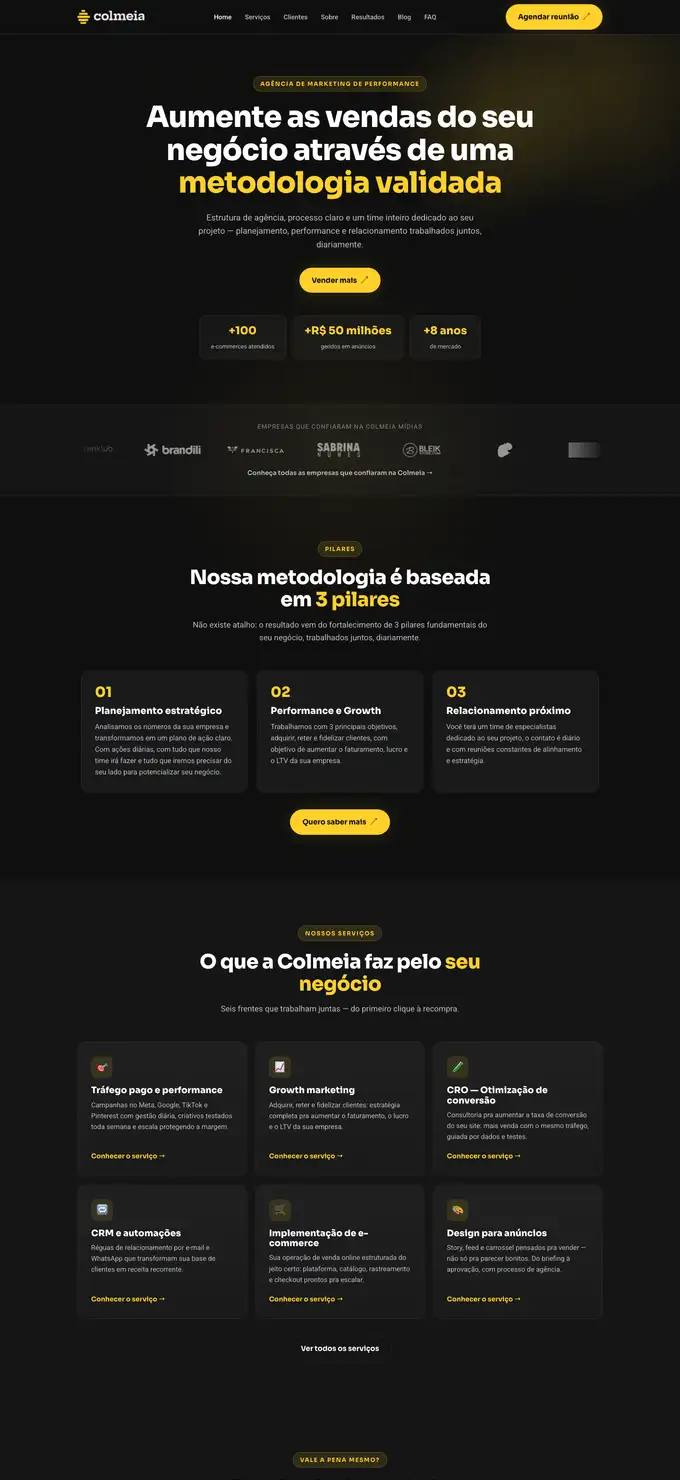 Site da Colmeia Mídias